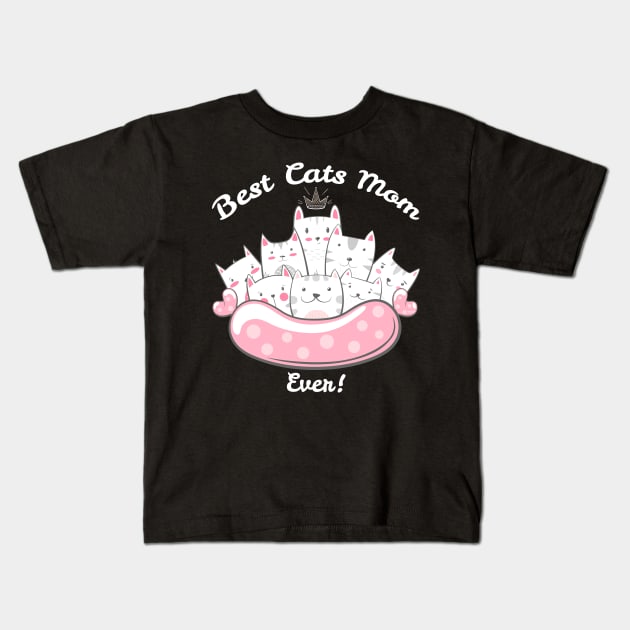 Best Cats Mom Ever Kids T-Shirt by creative